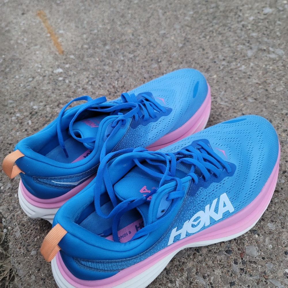 Hoka Women's Vibrant Blue and Pink Athletic Shoes